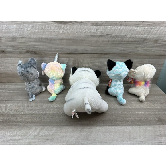 5 Beanie Boos Lot.  4 w Tags 1 w/o Tags. Tundra Heather Chewey Atlas Slush - Picture 5 of 5